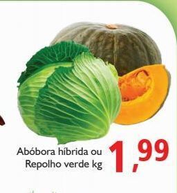 Supermercados ABC Abóbora híbrida ou repolho verde kg oferta