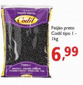 Feijão preto codil tipo 1 1kg