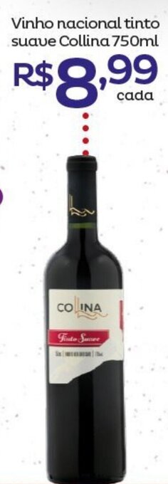 Super Lagoa Vinho Nacional Tinto suave Collina 750ml oferta