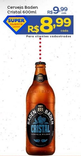 Super Lagoa Cerveja Baden Cristal 600ml oferta