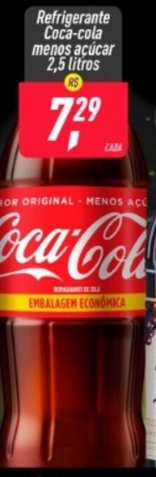 Frangolândia Refrigerante Coca Cola Menos Acucar 2.5L oferta