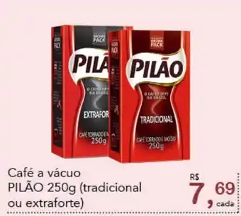 Café a vácuo PILÃO 250g (tradicional ou extraforte)