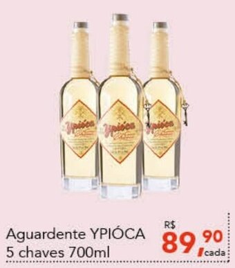 Cometa Supermercados Aguardente YPIÓCA 5 chaves 700ml oferta