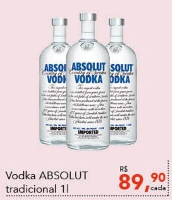 Cometa Supermercados Vodka ABSOLUT tradicional 1L oferta