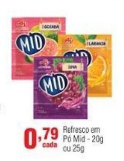 Refresco em po Mid 20g ou 25g