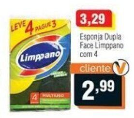 Esponja Dupla Face Limppano com 4