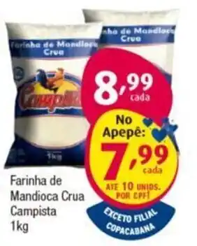 Supermercados Intercontinental Farinha de Mandioca Crua Campista 1kg oferta