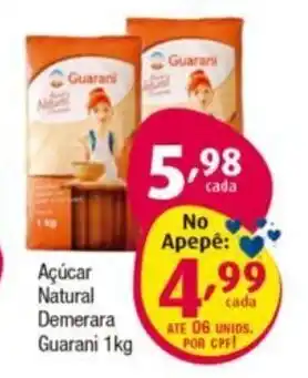 Supermercados Intercontinental Açúcar Natural Demerara Guarani 1kg oferta