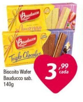 Supermercados Intercontinental Biscoito Wafer Bauducco sab. 140g oferta