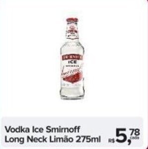 Vodka Ice Smirnoff Long Neck Limão 275ml R$