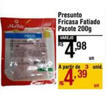 Presunto Fricasa Fatiado Pacote 200g