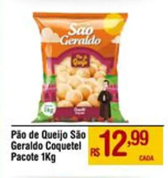 Max Atacadista Pão de Queijo São Geraldo Coquetel Pacote 1Kg oferta