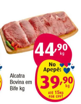 Inter Supermercados Alcatra Bovina em Bife kg oferta