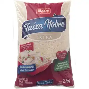 Arroz tipo 1 faixa nobre extra branco embalagem 2kg