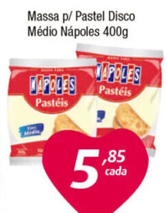 Massa p/ Pastel Disco Médio Nápoles 400g
