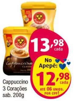 Cappuccino 3 Corações sab. 200g