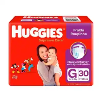Supermercados Big Compra Fralda descartável huggies supreme care roupinha g c/30 oferta
