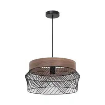 Leroy Merlin Pendente redondo 1 lâmpada metal preto kanel inspire oferta