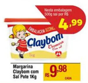 Max Atacadista Margarina Claybom com Sal Pote 1Kg oferta