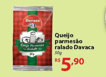 Super Bompreço Queijo parmesão ralado Davaca 50g oferta