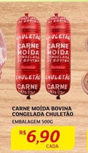 Assaí Atacadista CARNE MOÍDA BOVINA CONGELADA CHULETÃO EMBALAGEM 500G oferta