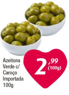 Azeitona Verde c/ Caroço Importada 100g
