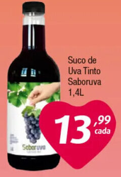 Inter Supermercados Suco de Uva Tinto Saboruva 1,4L oferta