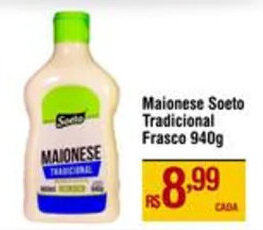 Max Atacadista Maionese Soeto Tradicional Frasco 940g oferta