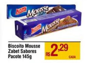 Max Atacadista Biscoito Mousse Zabet Sabores Pacote 145g oferta