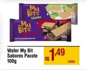 Wafer My Bit Sabores Pacote 100g