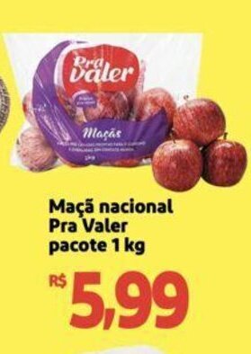 Extra Supermercado Maçã nacional Pra Valer pacote 1 kg oferta
