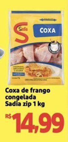 Extra Supermercado Coxa de frango congelada Sadia zip 1 kg oferta