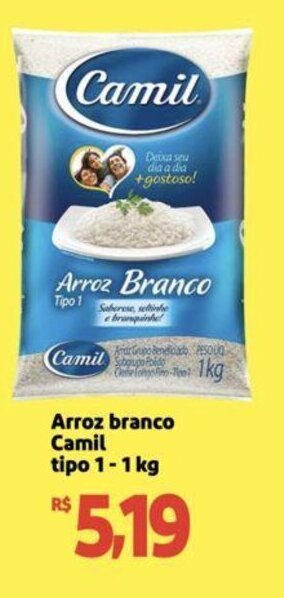 Extra Supermercado Arroz branco Camil tipo 1-1 kg oferta