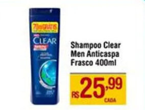 Max Atacadista Shampoo Clear Men Anticaspa Frasco 400ml oferta