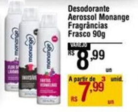 Max Atacadista Desodorante Aerossol Monange Fragrâncias Frasco 90g oferta