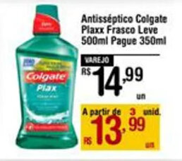 Max Atacadista Antisséptico Colgate Plaxx Frasco Leve 500ml Pague 350ml oferta