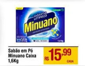 Max Atacadista Sabão em Pó Minuano Caixa 1,6Kg oferta
