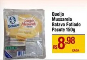 Max Atacadista Queijo Mussarela Batavo Fatiado Pacote 150g oferta