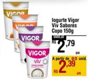 Max Atacadista logurte Vigor Viv Sabores Copo 150g oferta