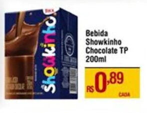Max Atacadista Bebida Showkinho Chocolate TP 200ml oferta