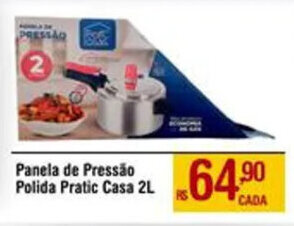 Max Atacadista Panela de Pressão Polida Pratic Casa 2L oferta