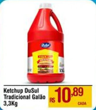Ketchup DuSul Tradicional Galão 3,3Kg