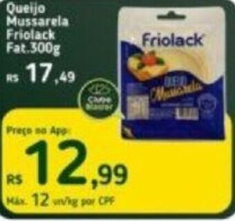Queijo Mussarela Friolack Fat.300g