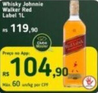 Master Supermercados Whisky Johnnie Walker Red Label 1L oferta