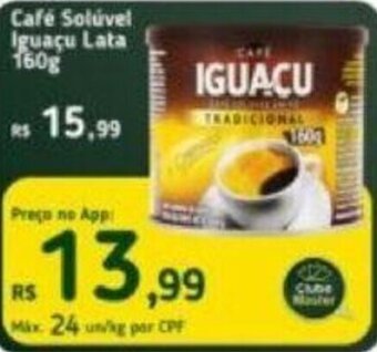 Master Supermercados Café Solúvel Iguaçu Lata 160g oferta