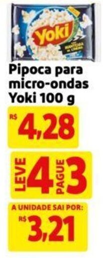 Extra Supermercado Pipoca para micro-ondas Yoki 100 g oferta