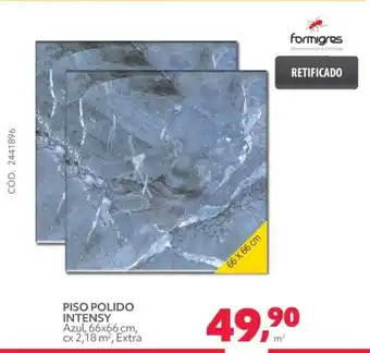 Telhanorte PISO POLIDO INTENSY Azul, 66x66 cm, cx 2,18 m², Extra oferta