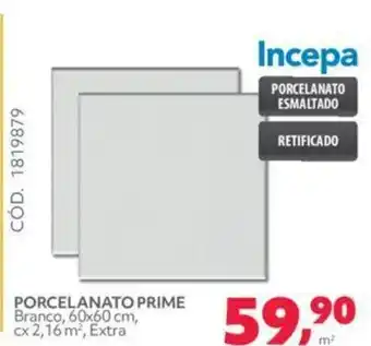 Telhanorte PORCELANATO PRIME Branco, 60x60 cm, cx 2,16 m², Extra oferta