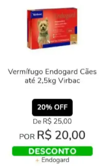 Cobasi Vermifugo Endograd Caes ate 2.5kg Virbac oferta