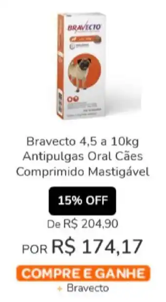 Cobasi Bravecto 4.5 a 10kg Antipulgas Oral Caes Comprimido Mastigavel oferta
